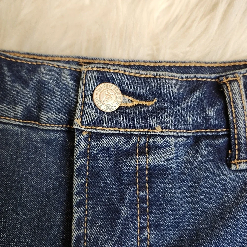 Frye Jeans Womens 12 Blue Denim Straight High‎ Rise Medium Wash Retro 12x31